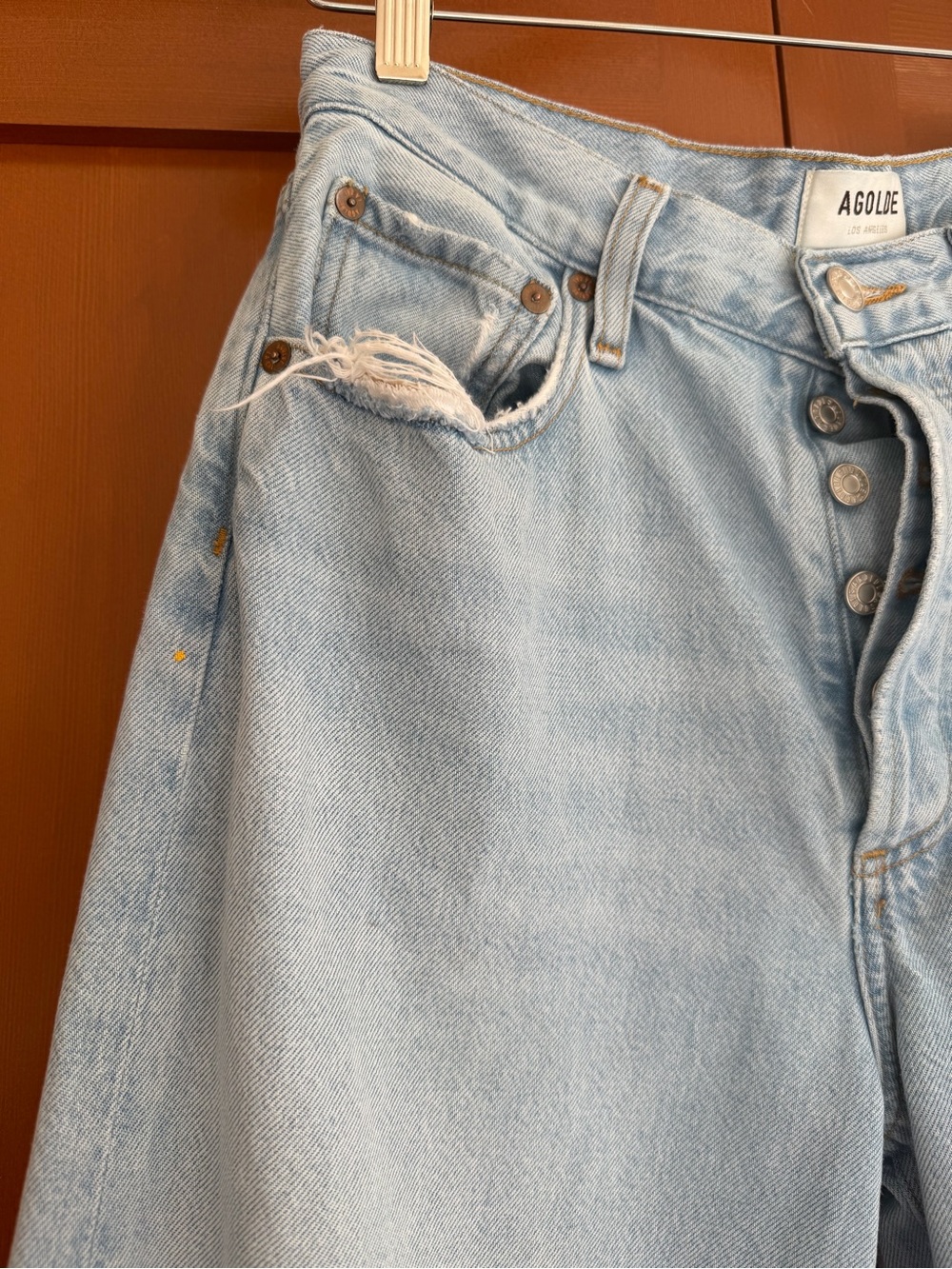 Agolde Light Wash Low Slung Baggy Wide Leg Jeans Size 25 - Picture 7 of 9